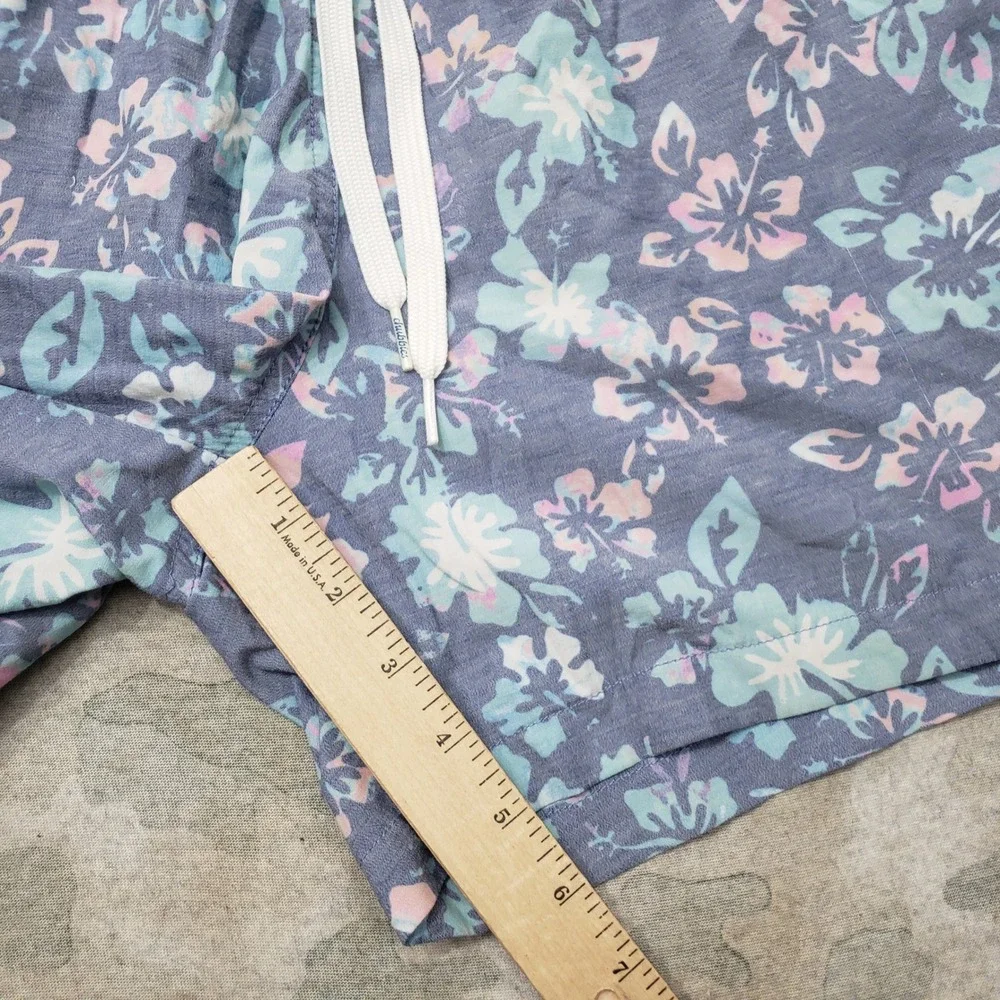 Chubbies Swim Trunks Mens Small Blue Floral Hibiscus Pockets Drawstring Lined